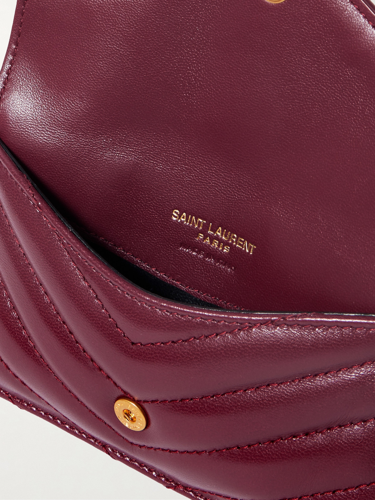 Saint Laurent Cassandre Matelassé Leather Wallet In Red