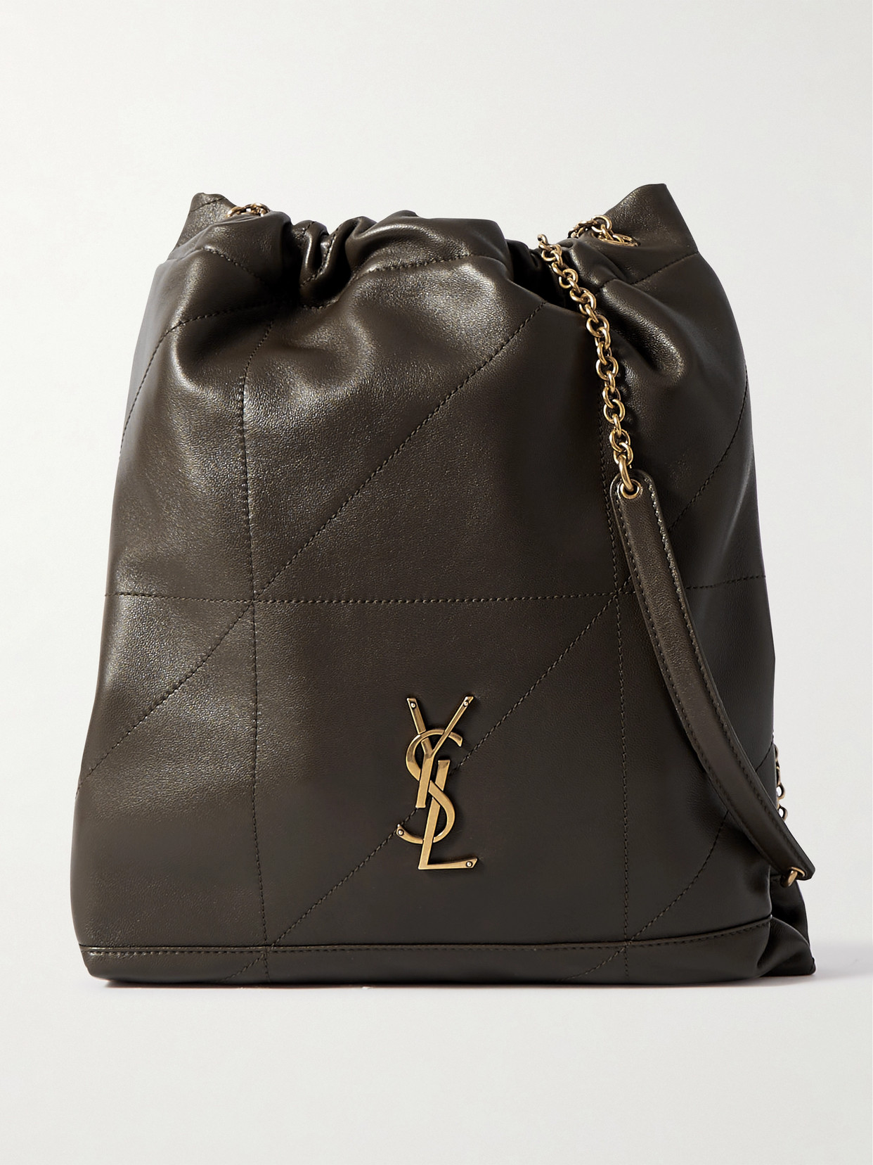 Saint Laurent Jamie 4.3 Embellished Leather Shoulder Bag In Green