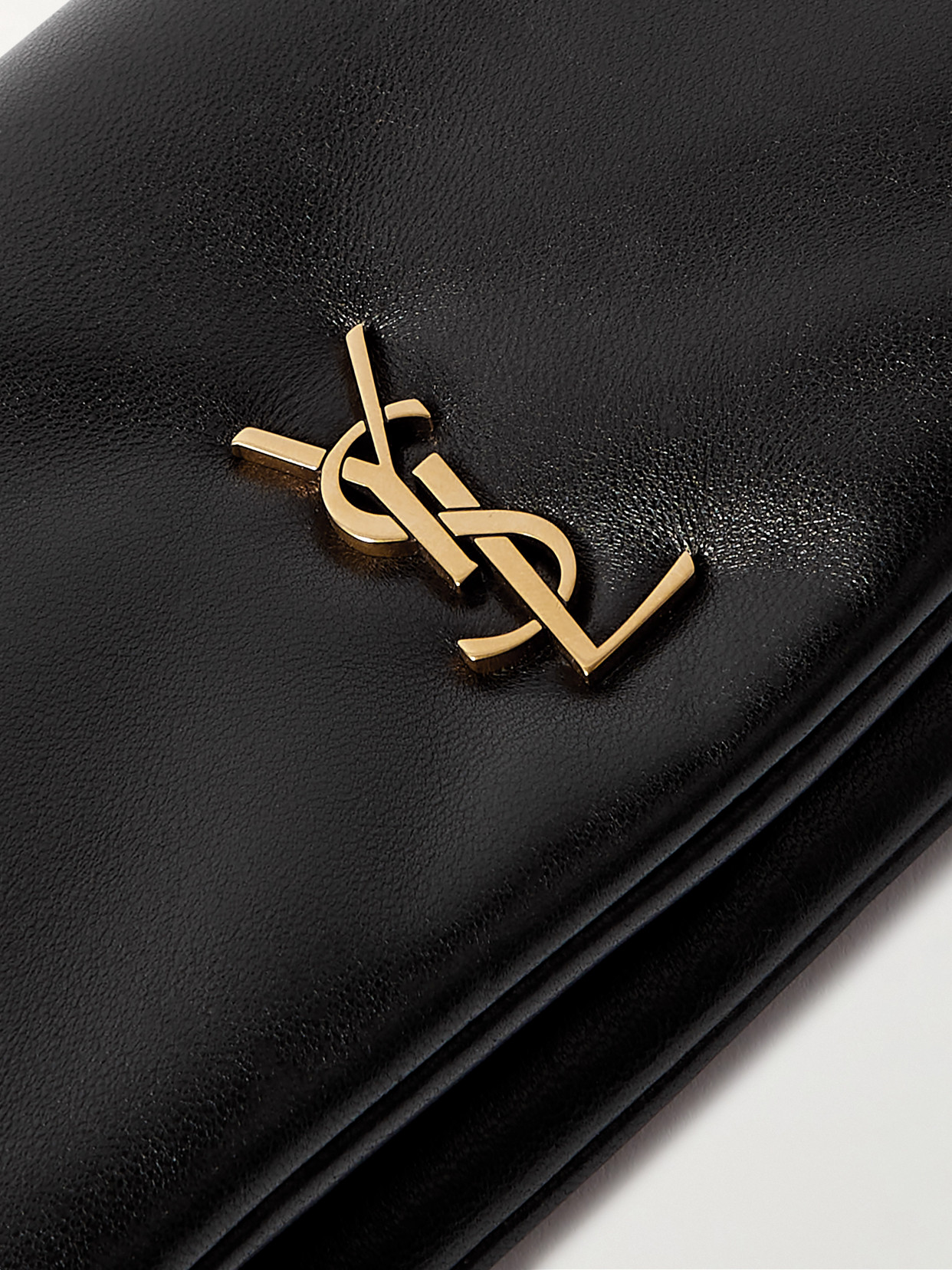 Saint Laurent Calypso Mini Padded Textured-leather Shoulder Bag In Black