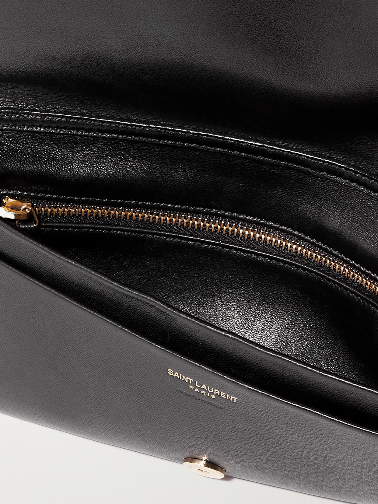 Saint Laurent Calypso Mini Padded Textured-leather Shoulder Bag In Black