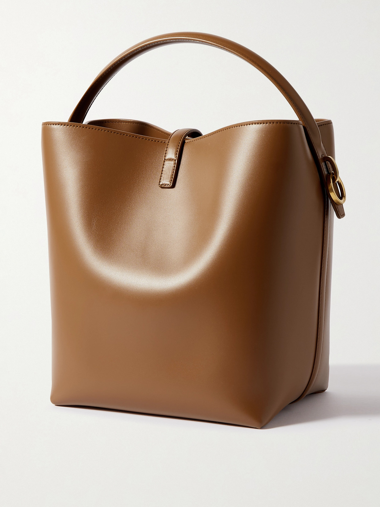 Saint Laurent Le 37 Leather Bucket Bag In Brown