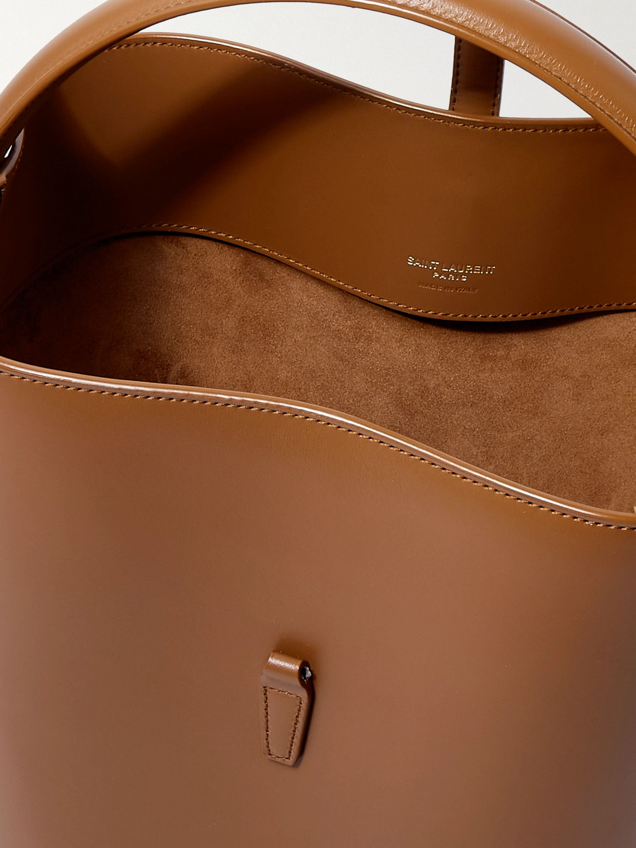 Saint Laurent Le 37 Leather Bucket Bag In Brown
