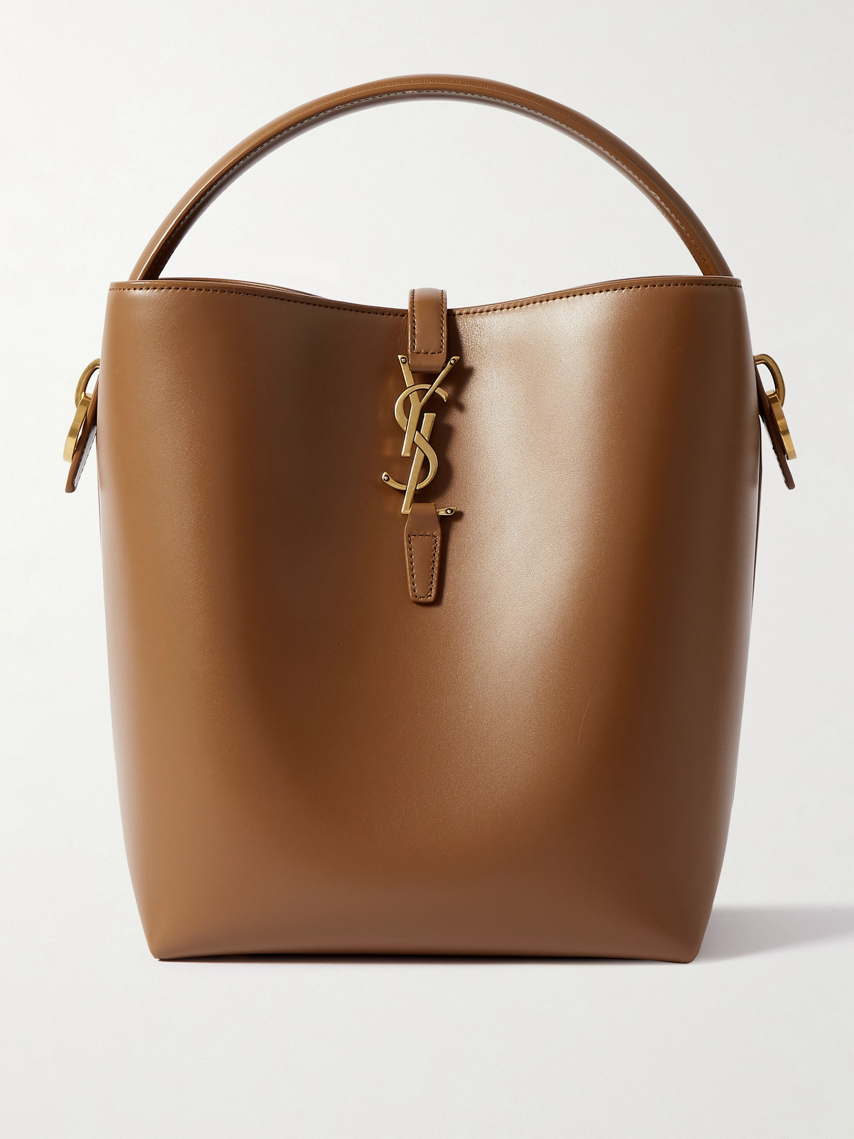Saint Laurent Le 37 Leather Bucket Bag In Brown