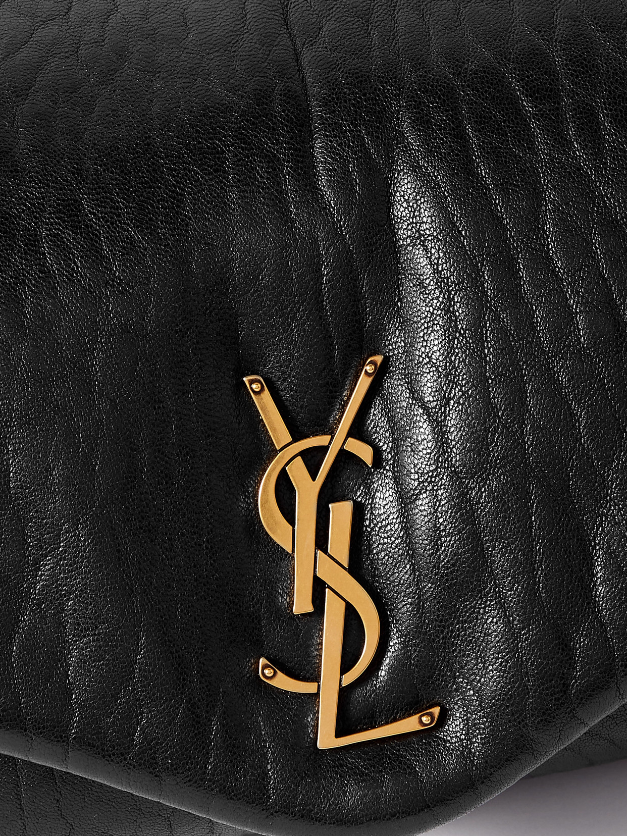 Saint Laurent Calypso Medium Padded Textured-leather Shoulder Bag In Black