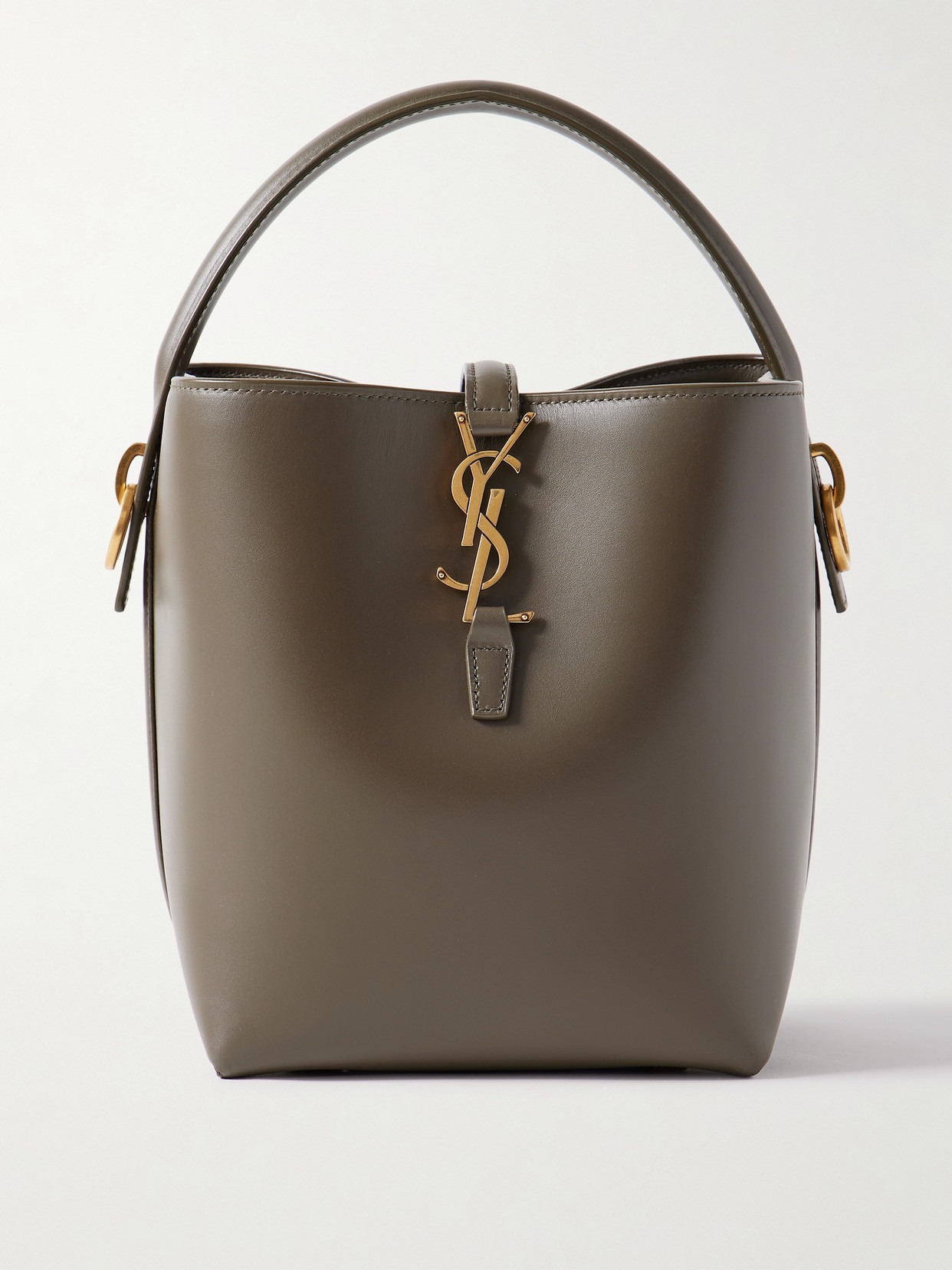 Saint Laurent Le 37 Small Leather Bucket Bag In Green