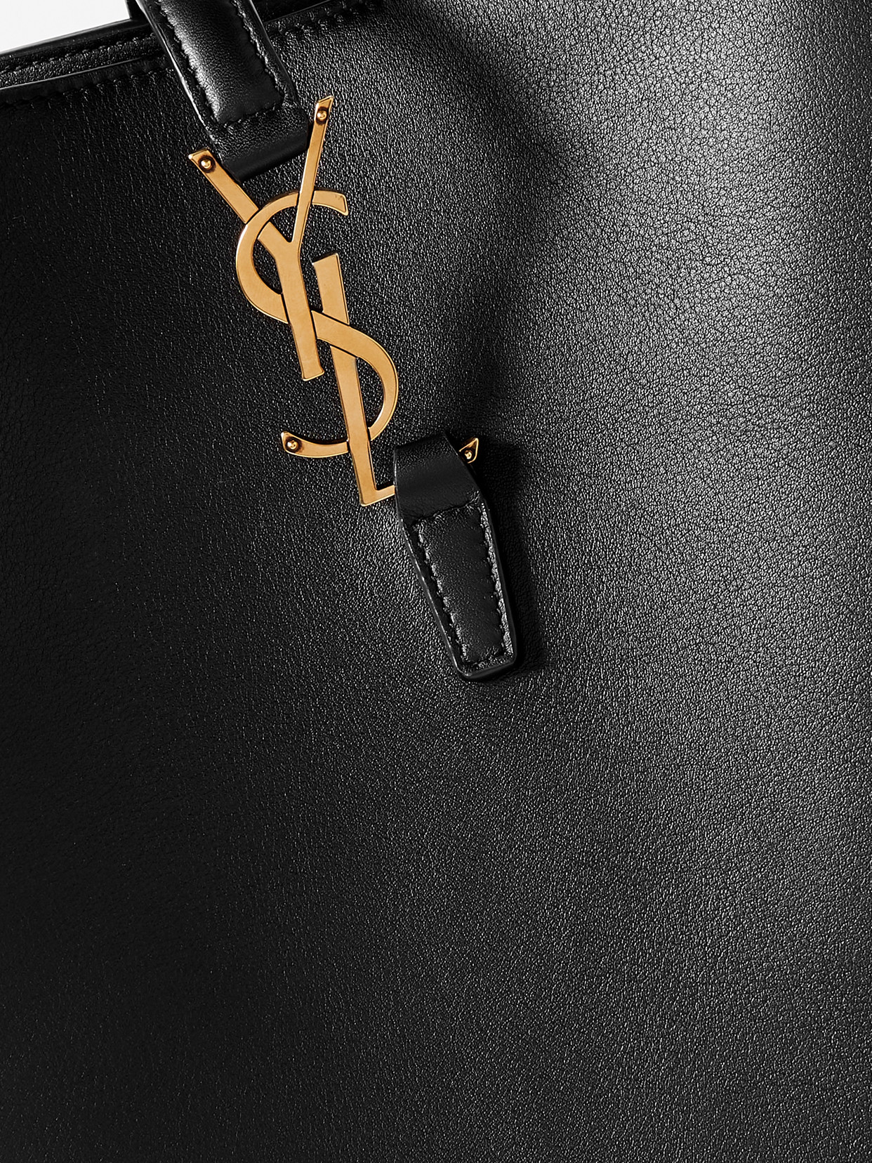 Saint Laurent Le 37 Long Leather Bucket Bag In Black