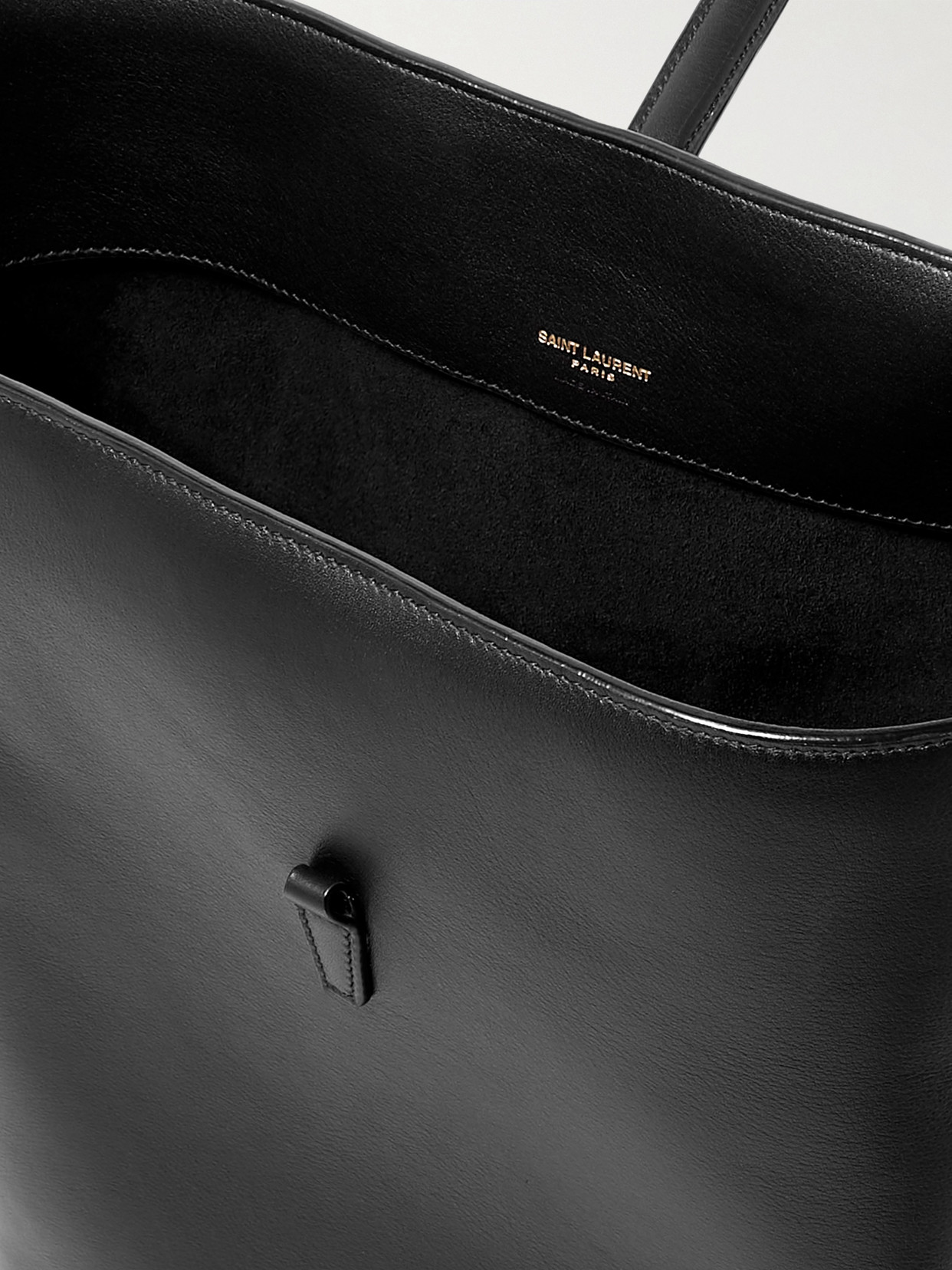 Saint Laurent Le 37 Long Leather Bucket Bag In Black