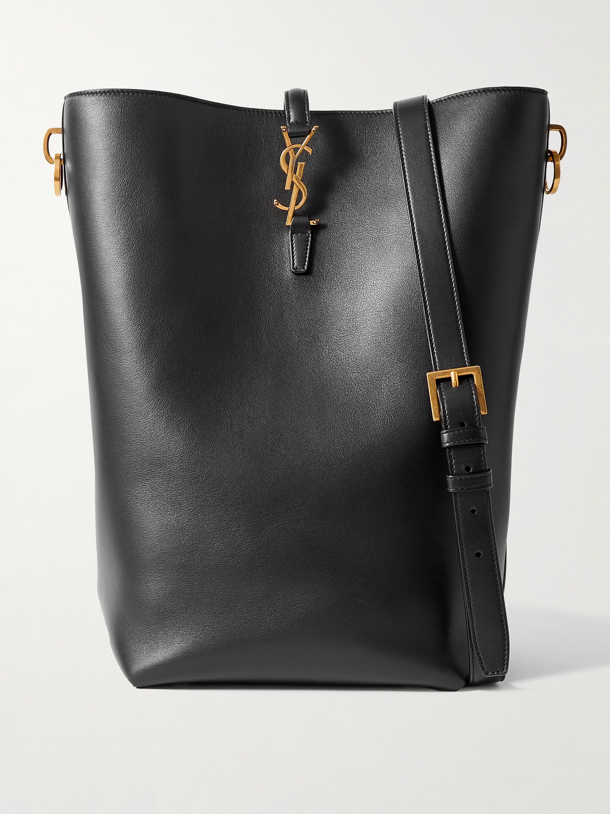 SAINT LAURENT - Le 37 Long Leather Bucket Bag - Black