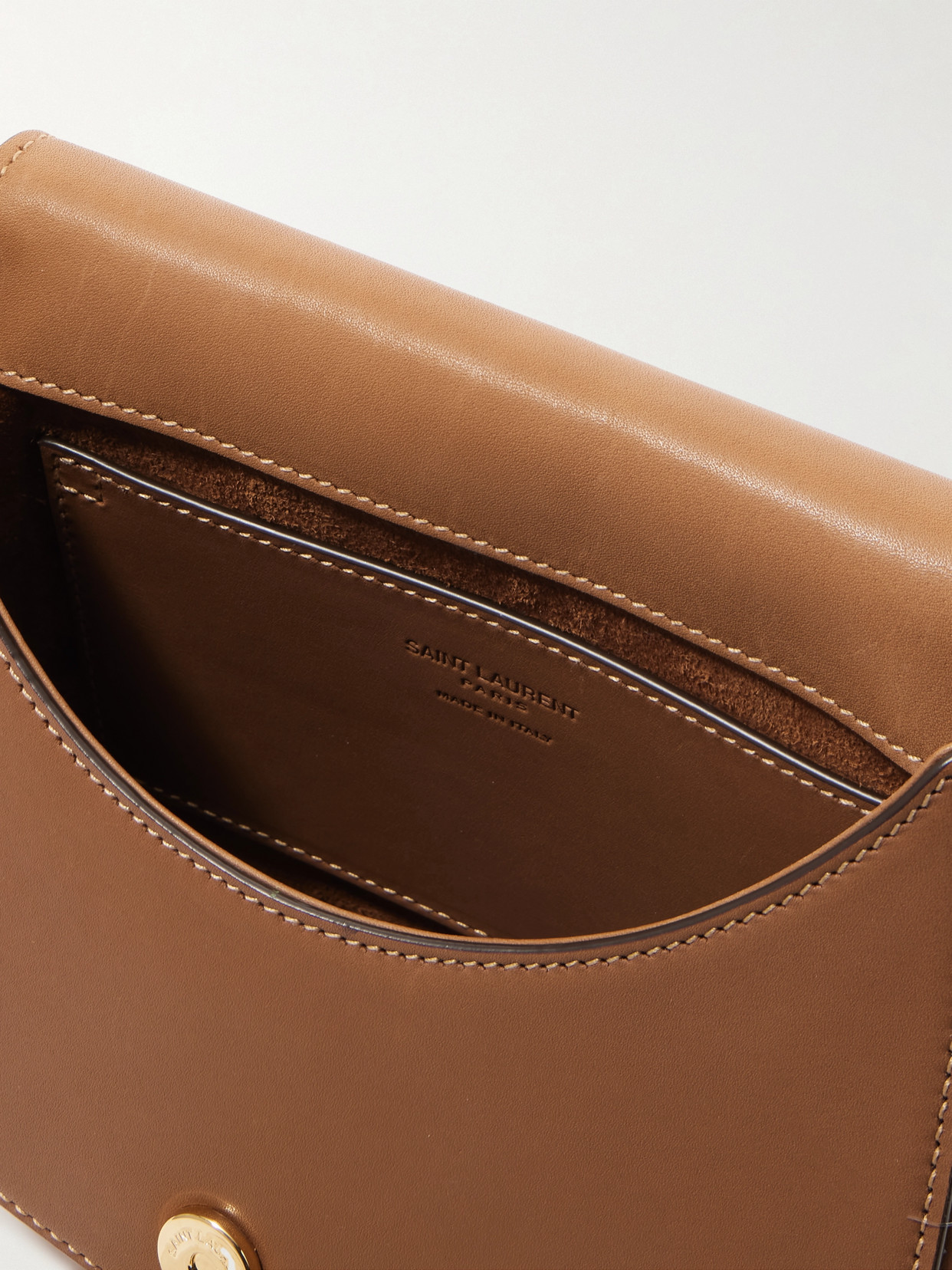 Saint Laurent Voltaire Top Handle Mini Leather Tote In Brown