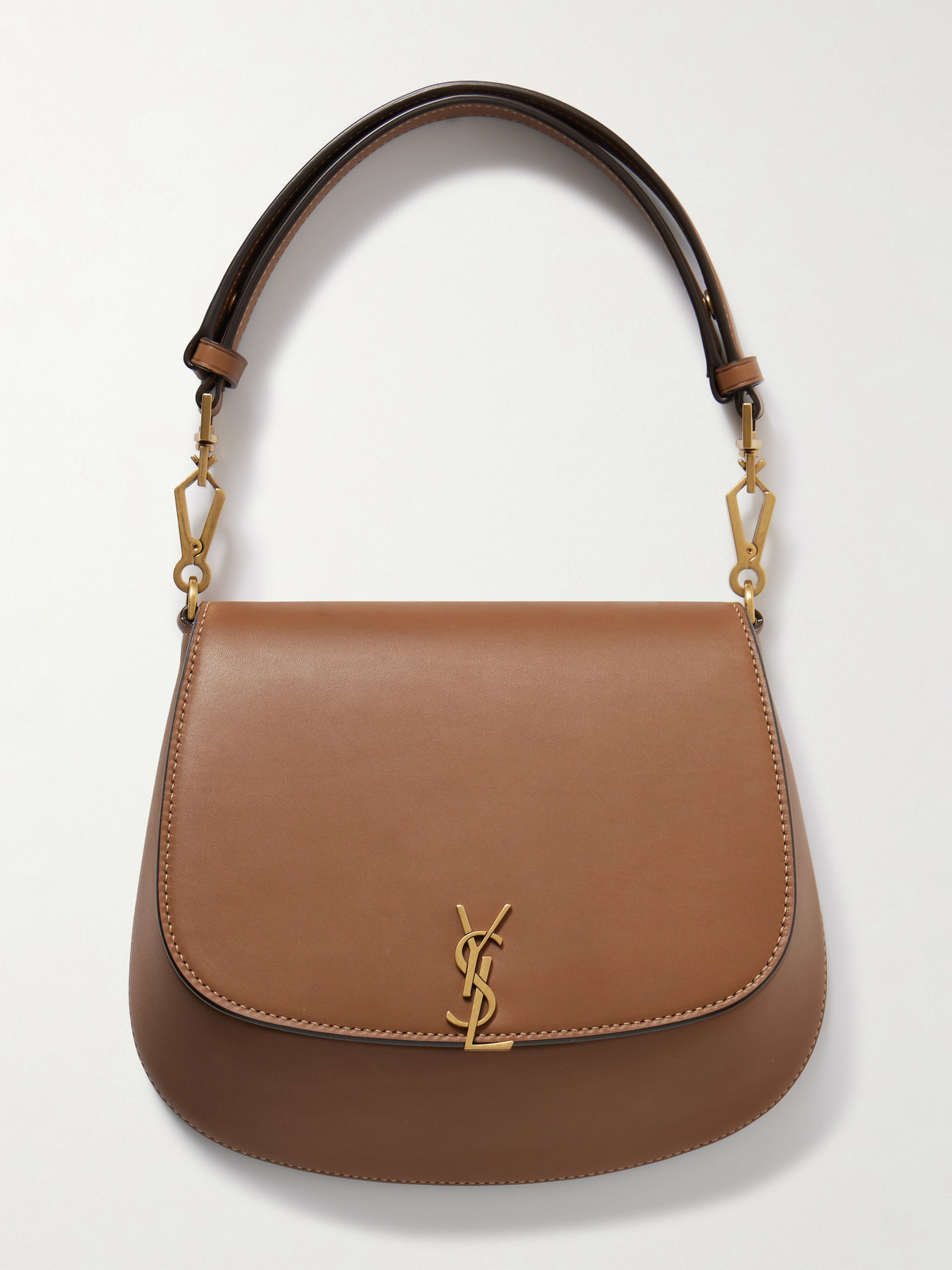 Saint Laurent Voltaire Top Handle Mini Leather Tote In Brown