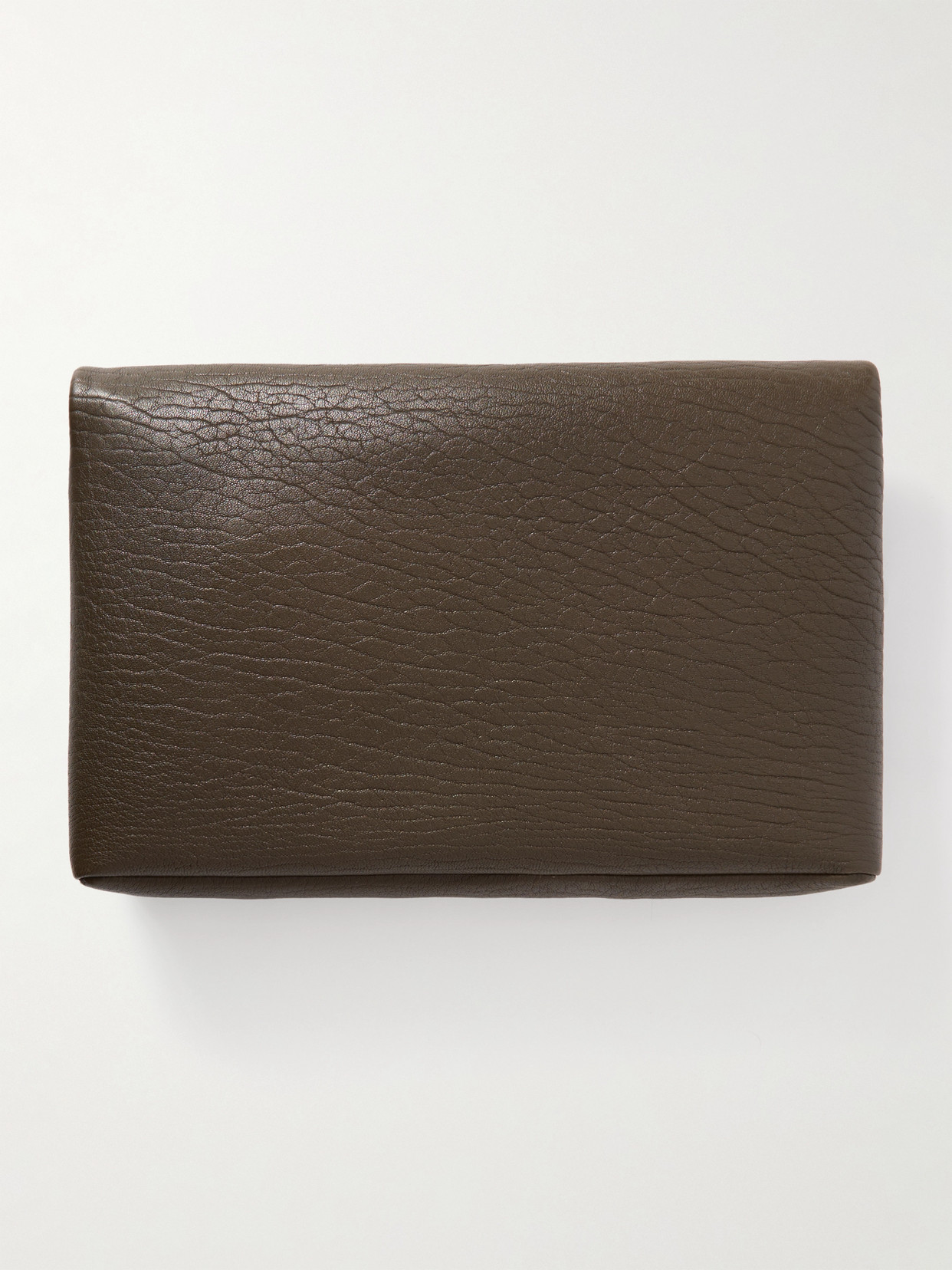 Saint Laurent Cassandre Large Leather Clutch In Green