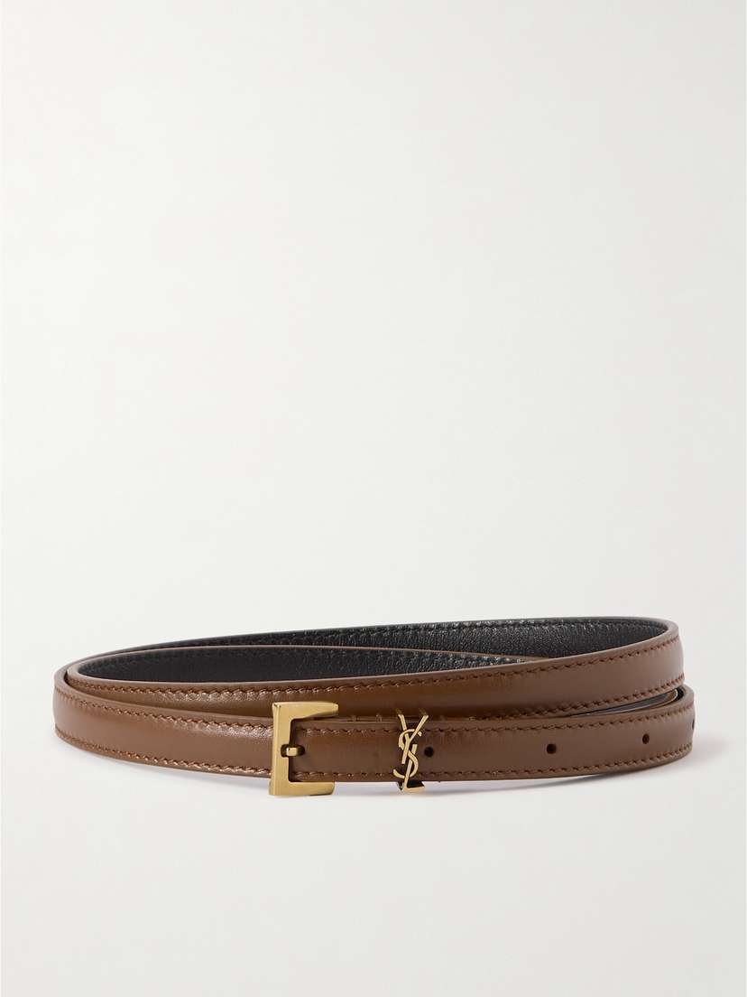 Saint Laurent Cassandre Leather Belt