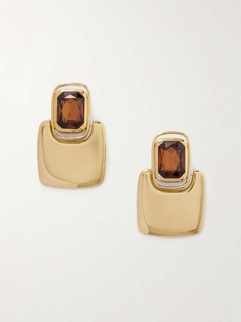 Saint Laurent tone Crystal Clip Earrings