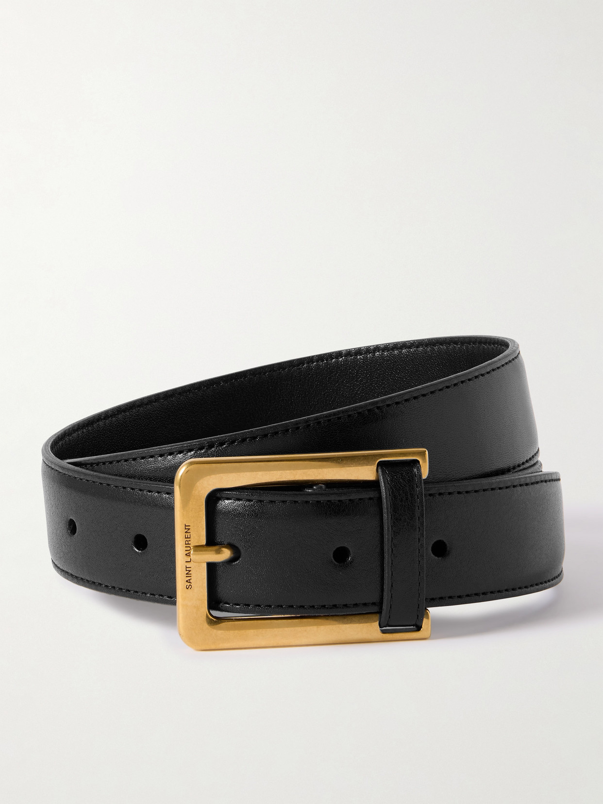 Saint Laurent Leather Belt In Black