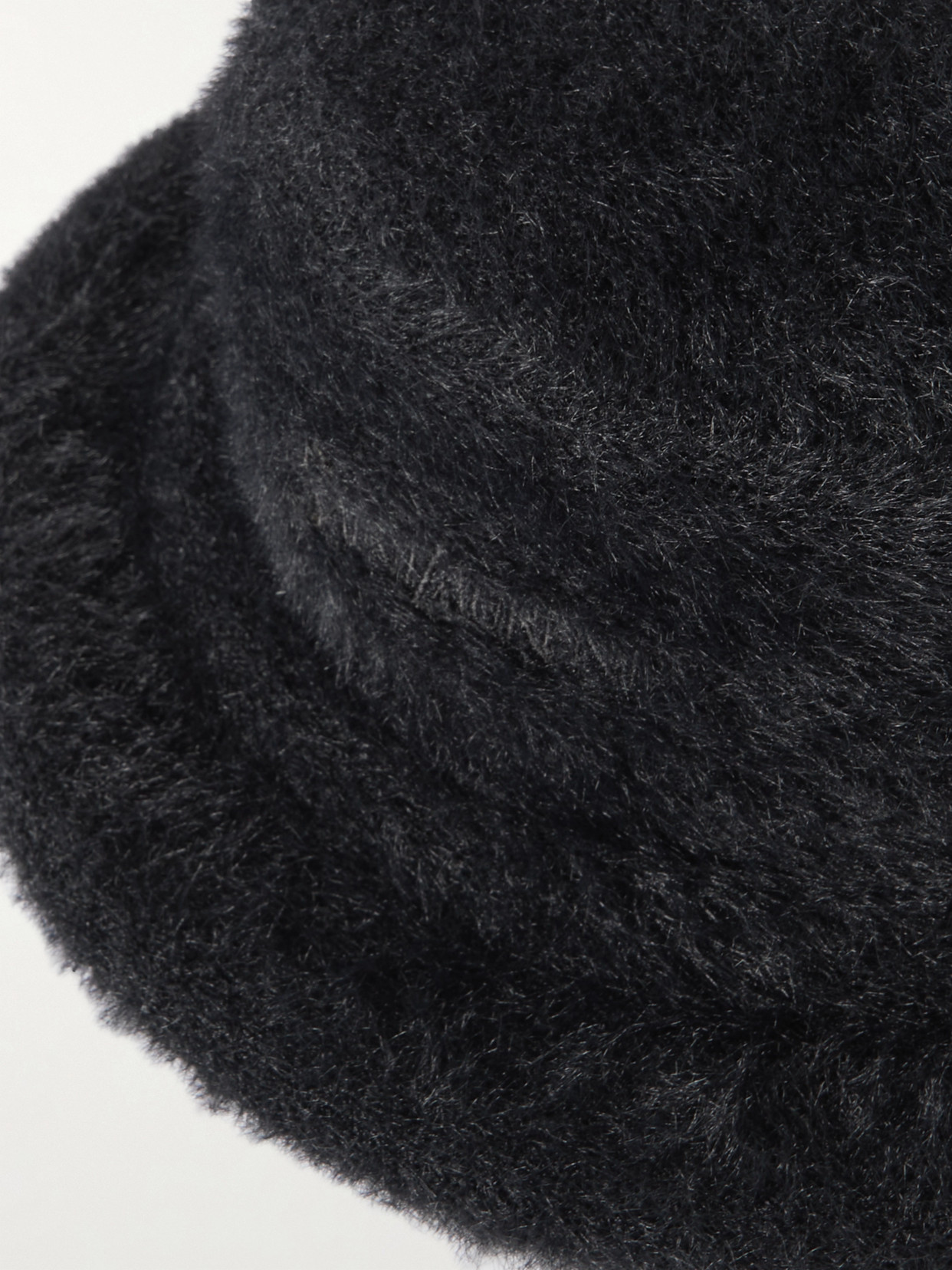 Saint Laurent Faux Shearling Bucket Hat In Black