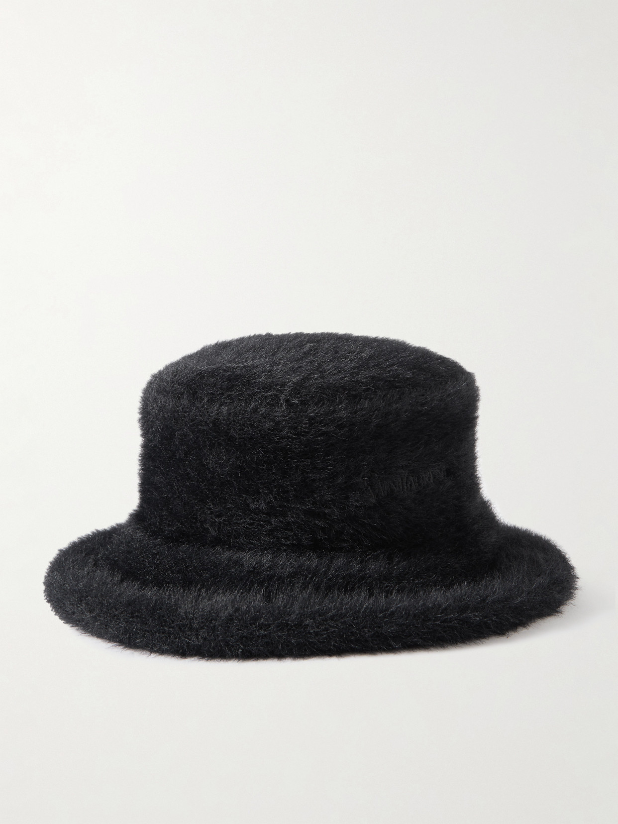Saint Laurent Faux Shearling Bucket Hat In Black