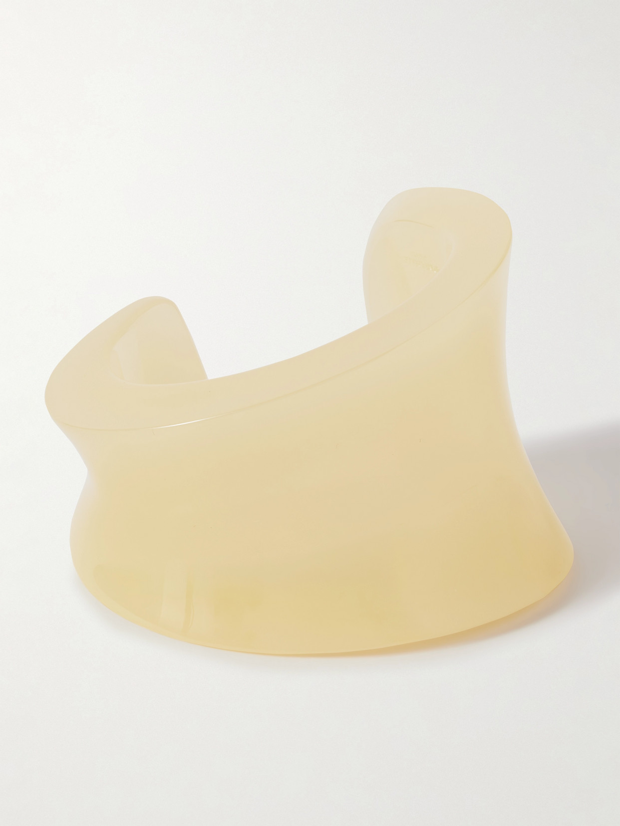 Saint Laurent Asymmetric Resin Cuff In Ivory