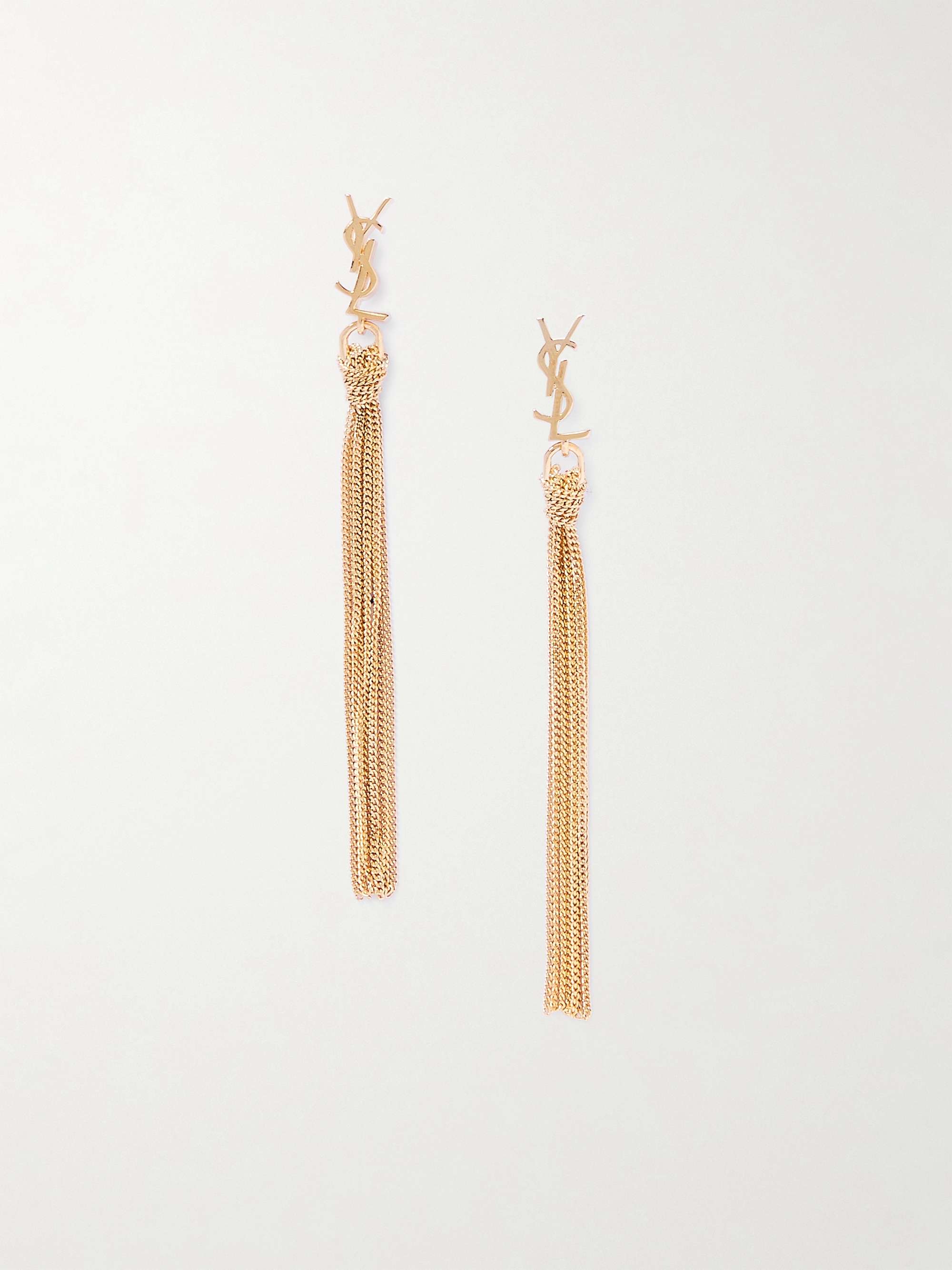 SAINT LAURENT Tassel gold tone earrings NET A PORTER