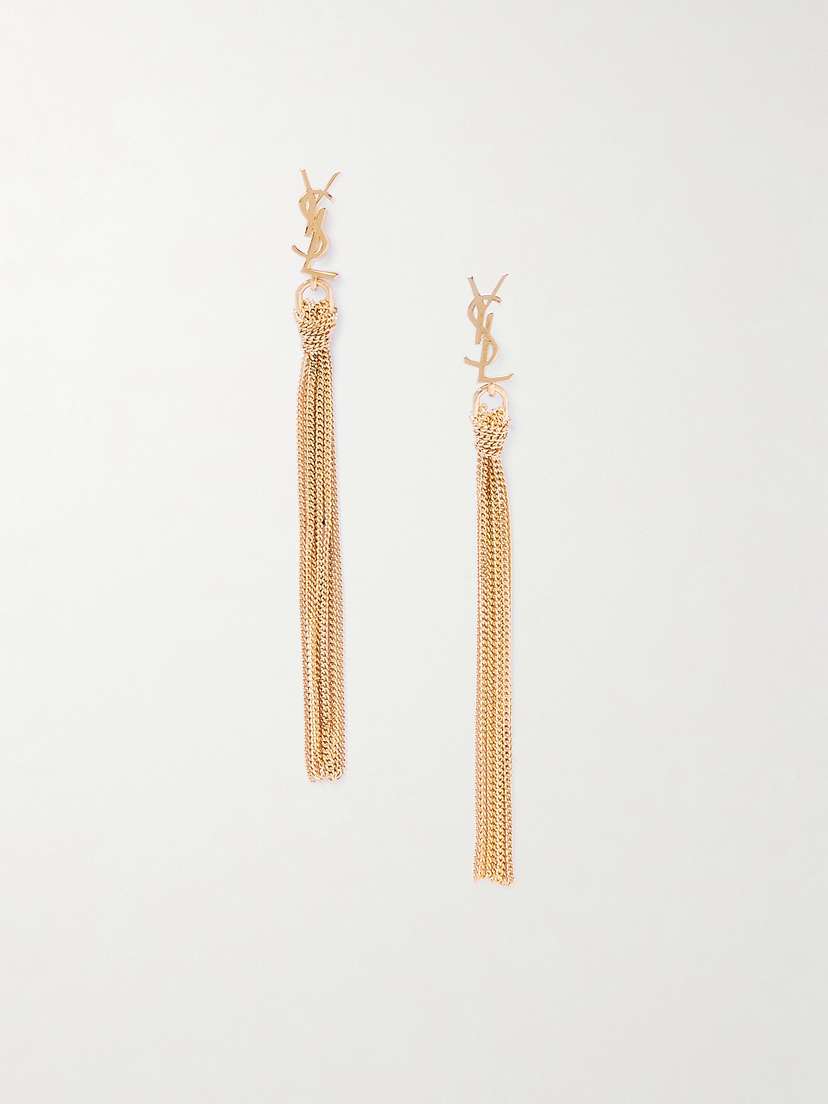 Saint Laurent Tassel Gold-tone Earrings