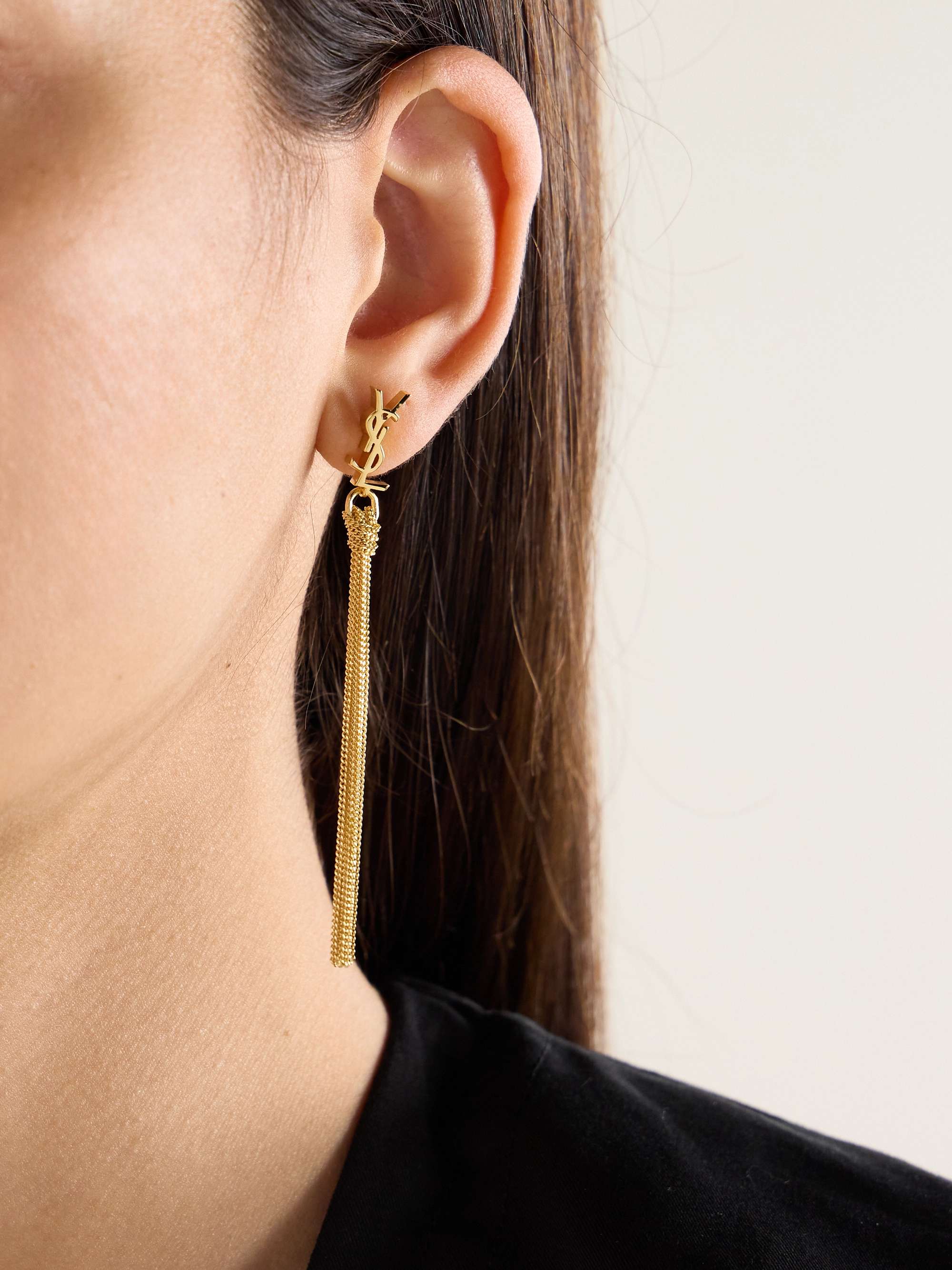 Saint laurent gold earrings hotsell