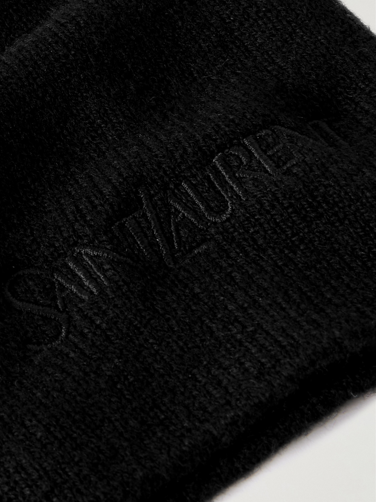 Saint Laurent Cuffia In Cashmere Nero Donna In Black