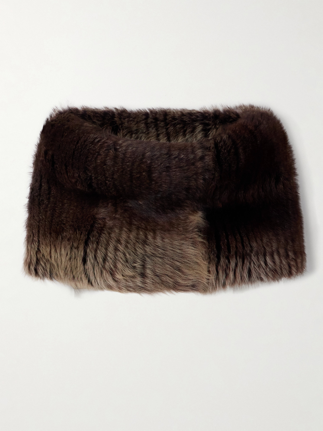 Saint Laurent Shearling Scarf In Brown