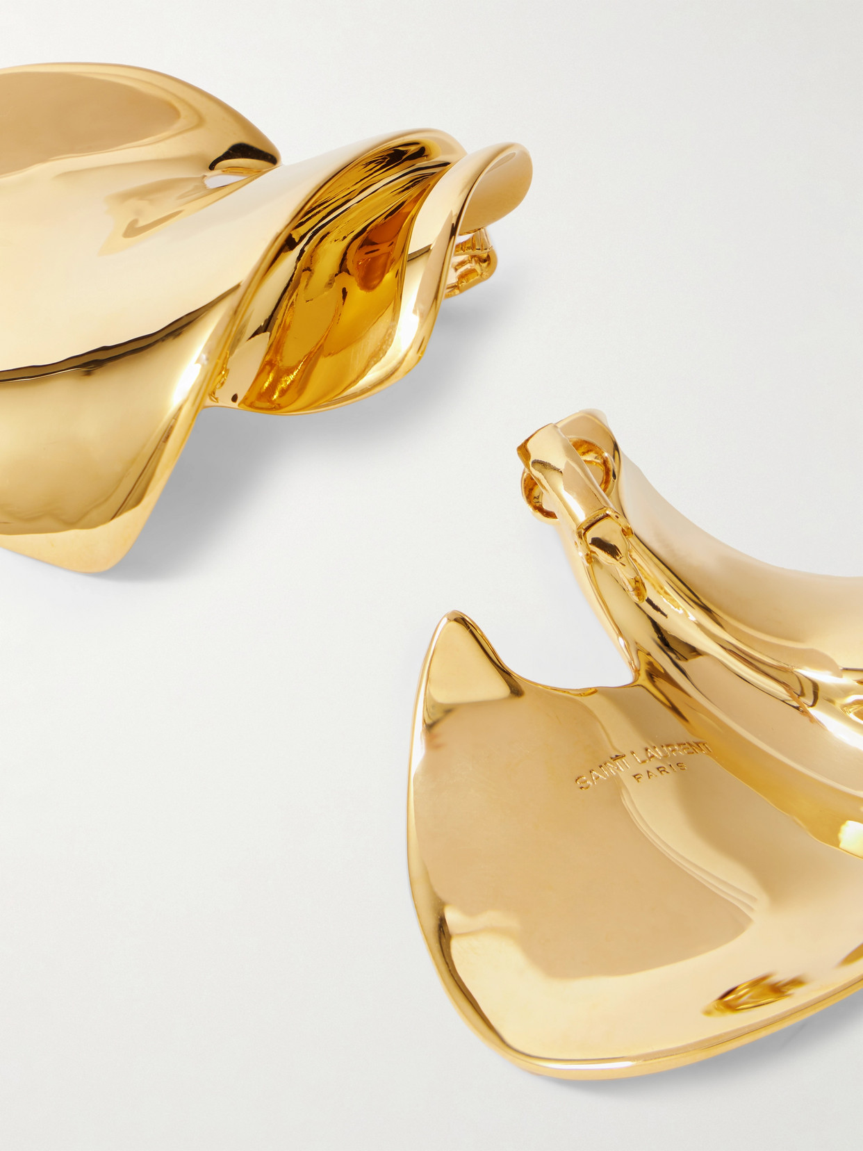 Saint Laurent Gold-tone Clip Earrings In Gold