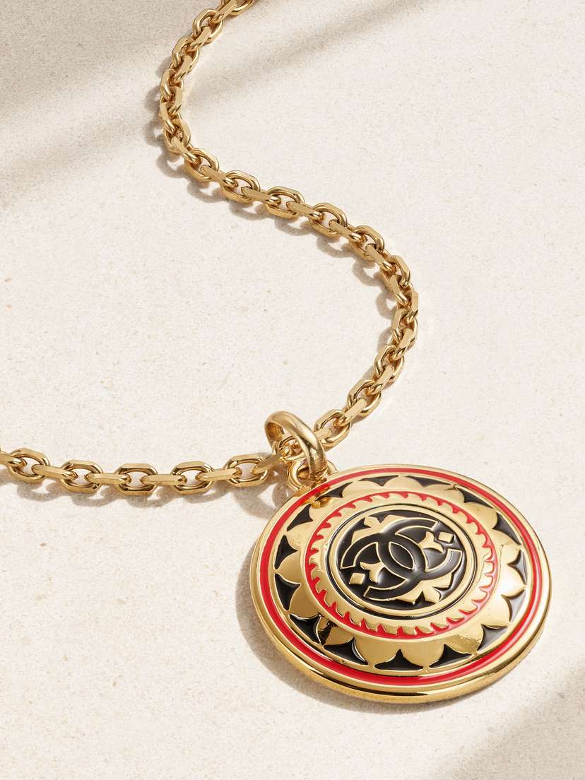 Vintage Chanel plated And Enamel Necklace