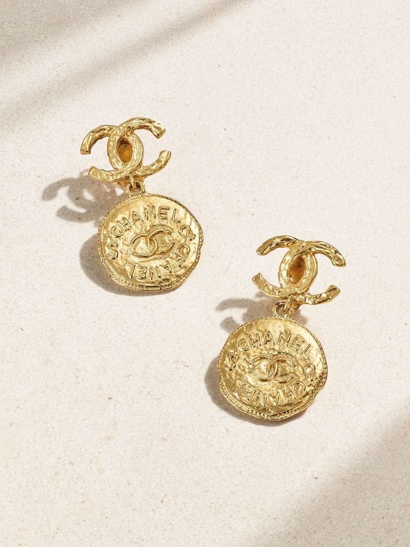 Vintage Chanel plated Clip Earrings