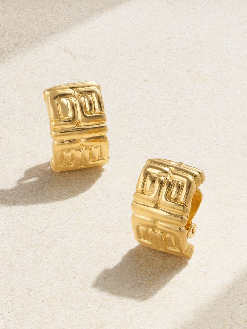 Susan Caplan Vintage Givenchy Gold-plated Clip Earrings