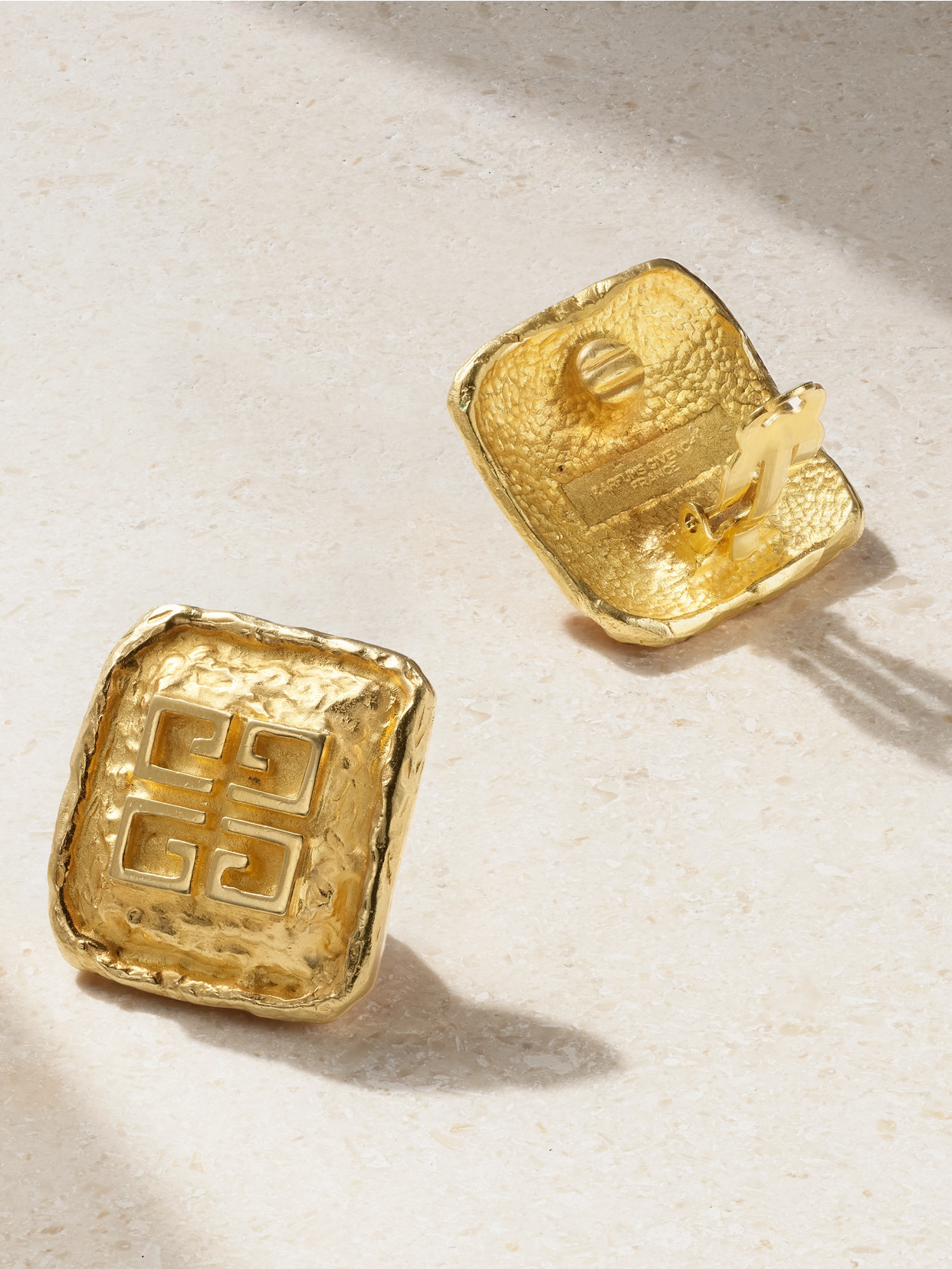 Susan Caplan Vintage Givenchy Gold-plated Clip Earrings In Gold