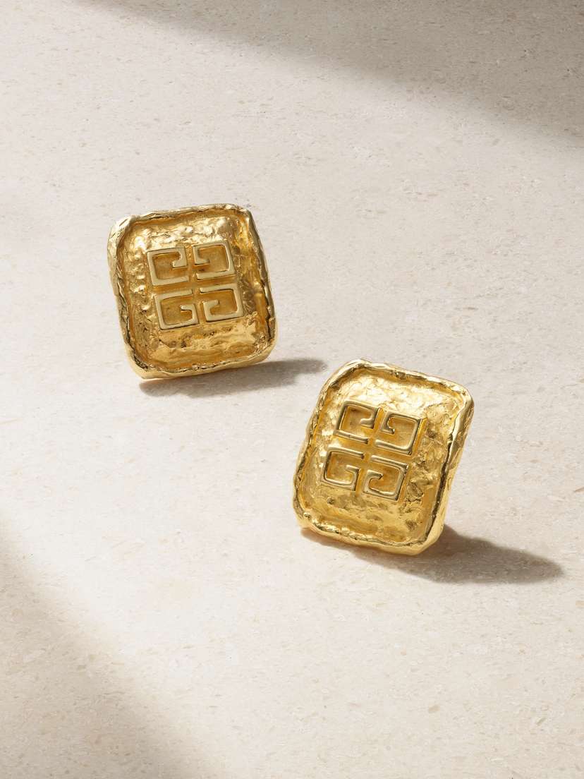 Susan Caplan Vintage Givenchy Gold-plated Clip Earrings