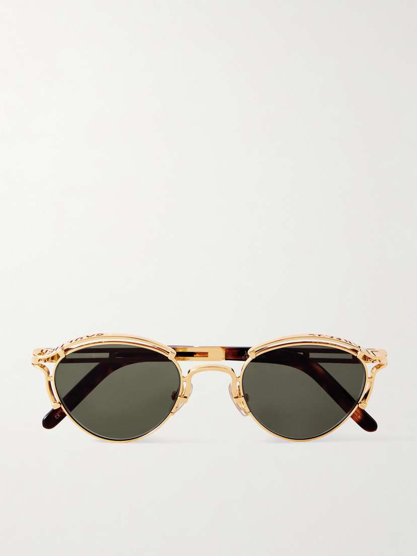 Jean Paul Gaultier Sourcil Round-frame Gold-tone Sunglasses