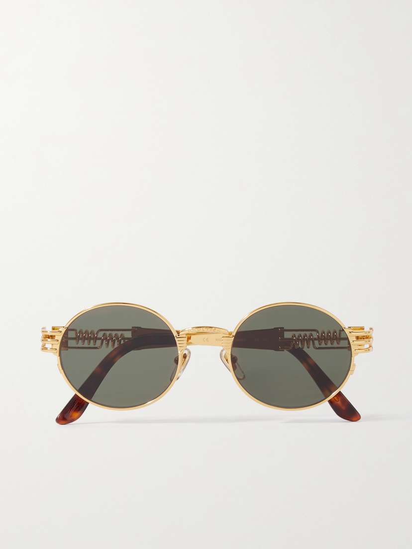 Jean Paul Gaultier Round-frame Gold-tone Sunglasses