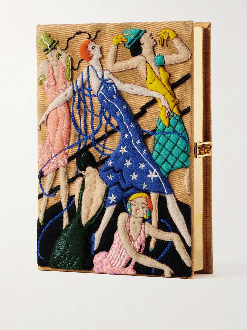 Olympia Le-Tan A Fashion Phantasy Embroidered Appliquéd Canvas Clutch