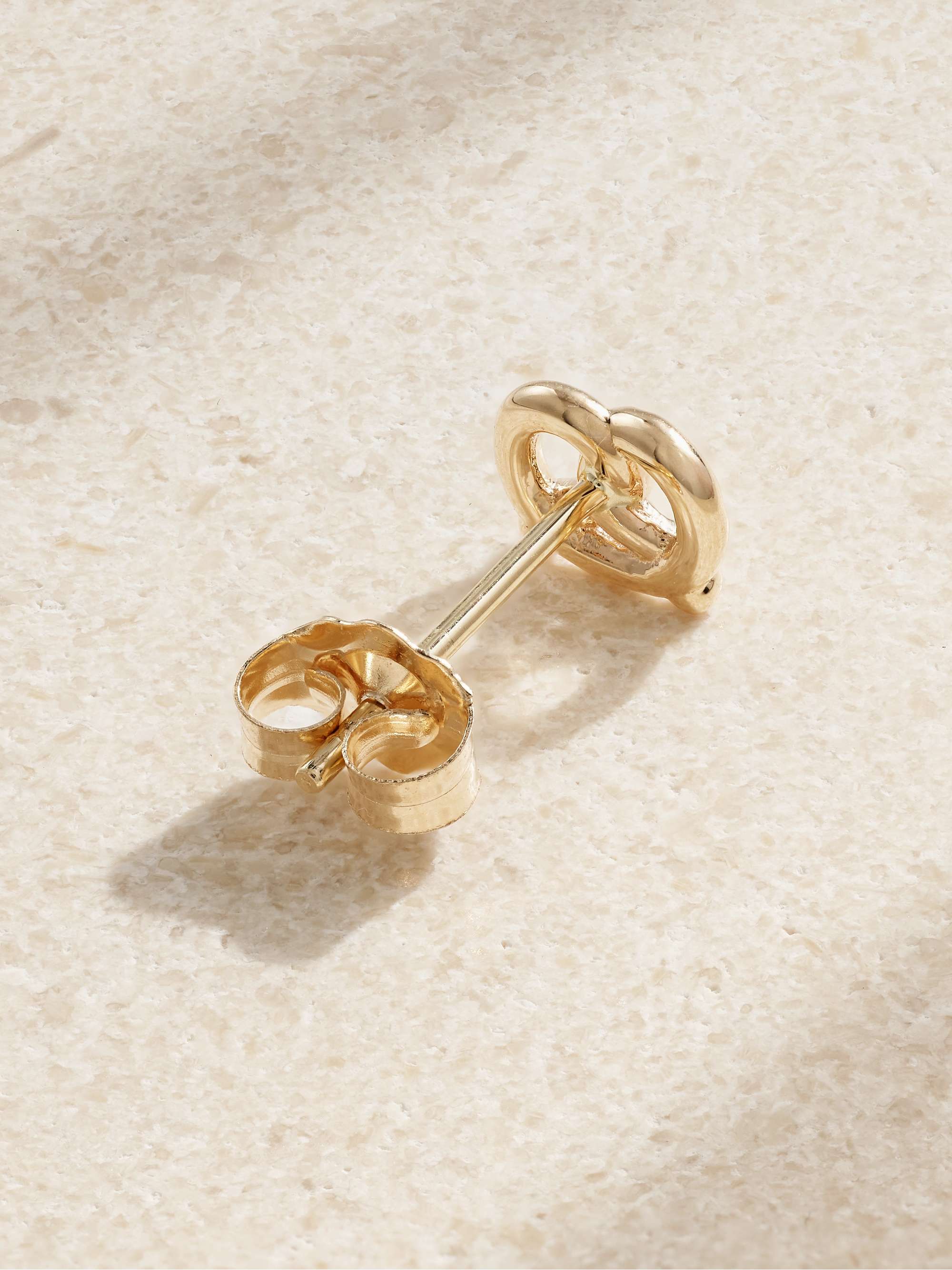ALISON LOU Pretzel 14-karat gold and enamel earring
