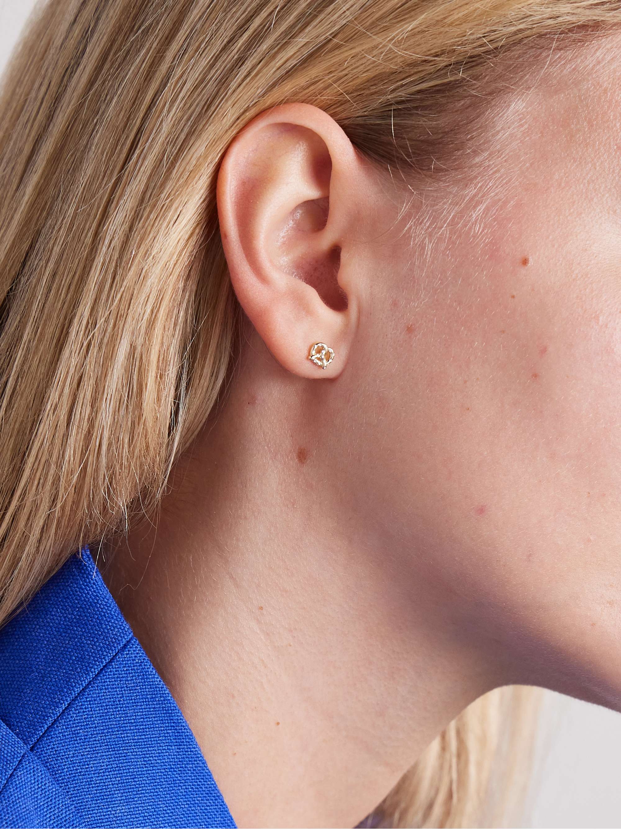 ALISON LOU Pretzel 14-karat gold and enamel earring