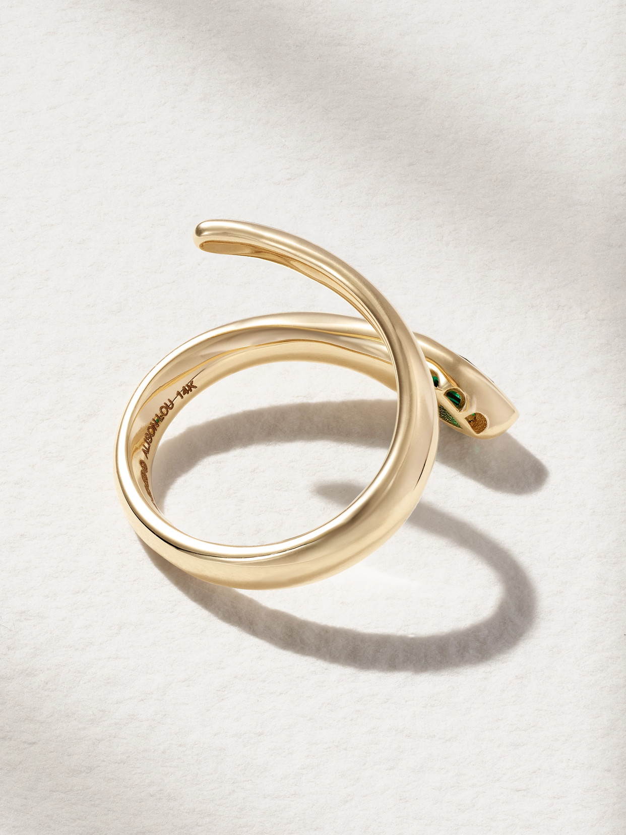 Alison Lou Tear 14-karat Gold Laboratory-grown Emerald Ring In Gold