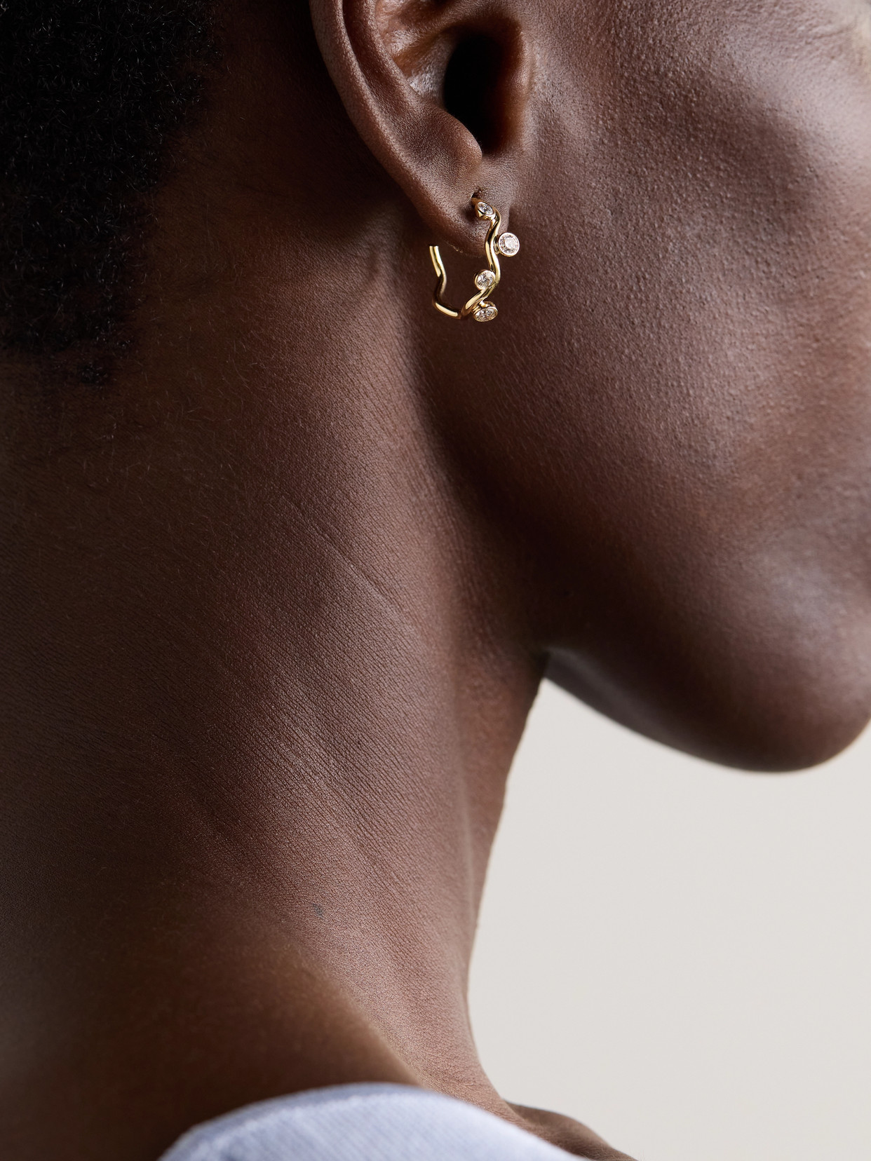 Alison Lou Ziggy 14-karat Gold Diamond Hoop Earrings In Gold