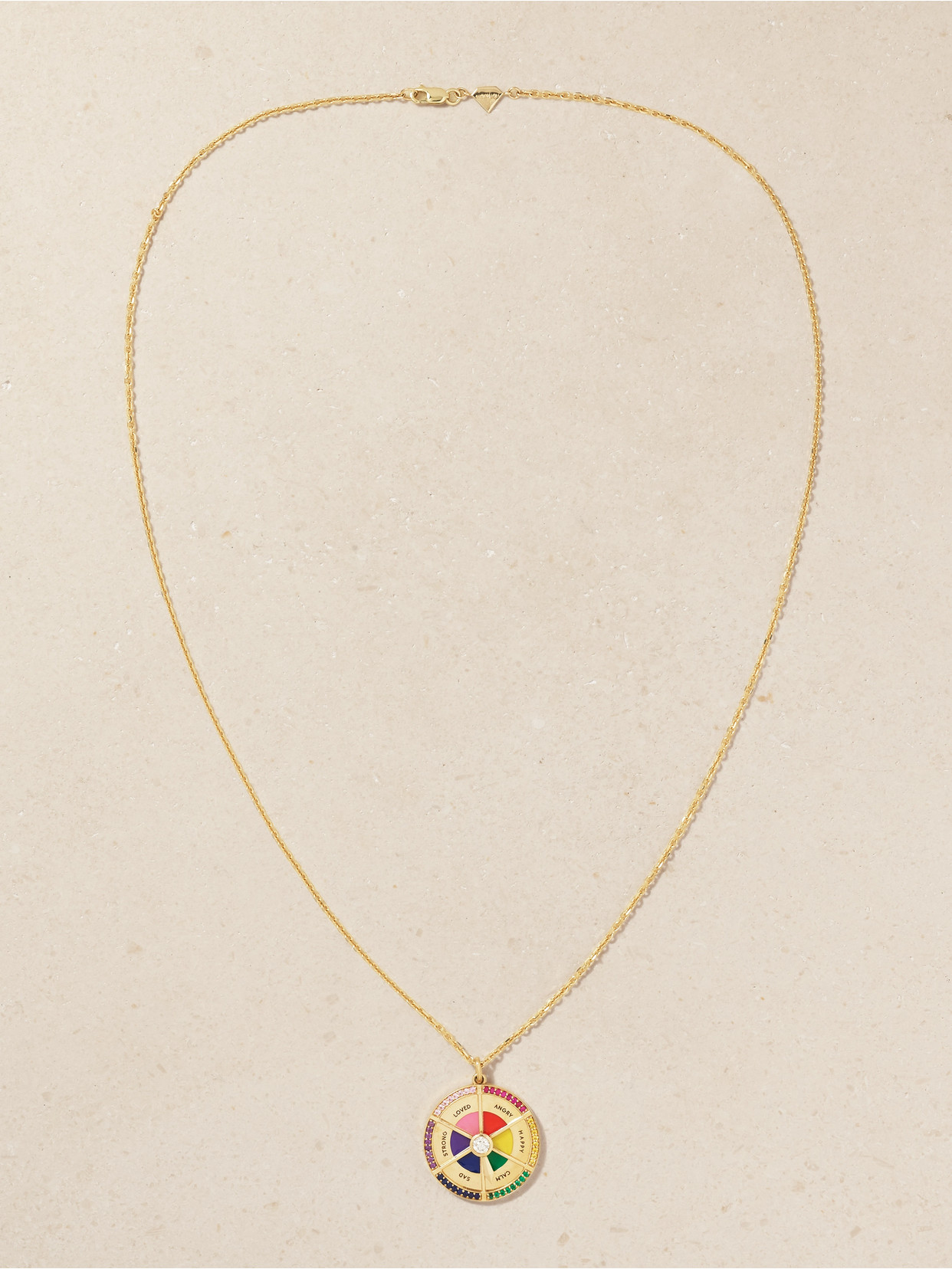 Alison Lou In Your Feels Wheel 14-karat Gold And Enamel Multi-stone Necklace