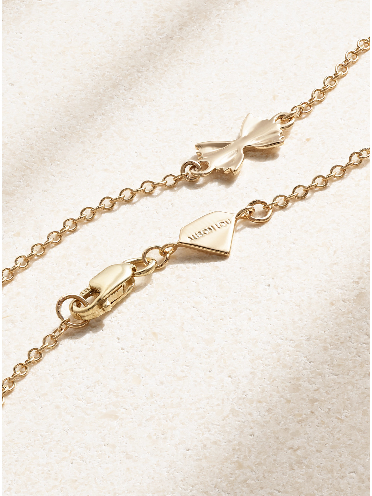 Alison Lou Mini Bowtie 14-karat Gold Bracelet In Gold