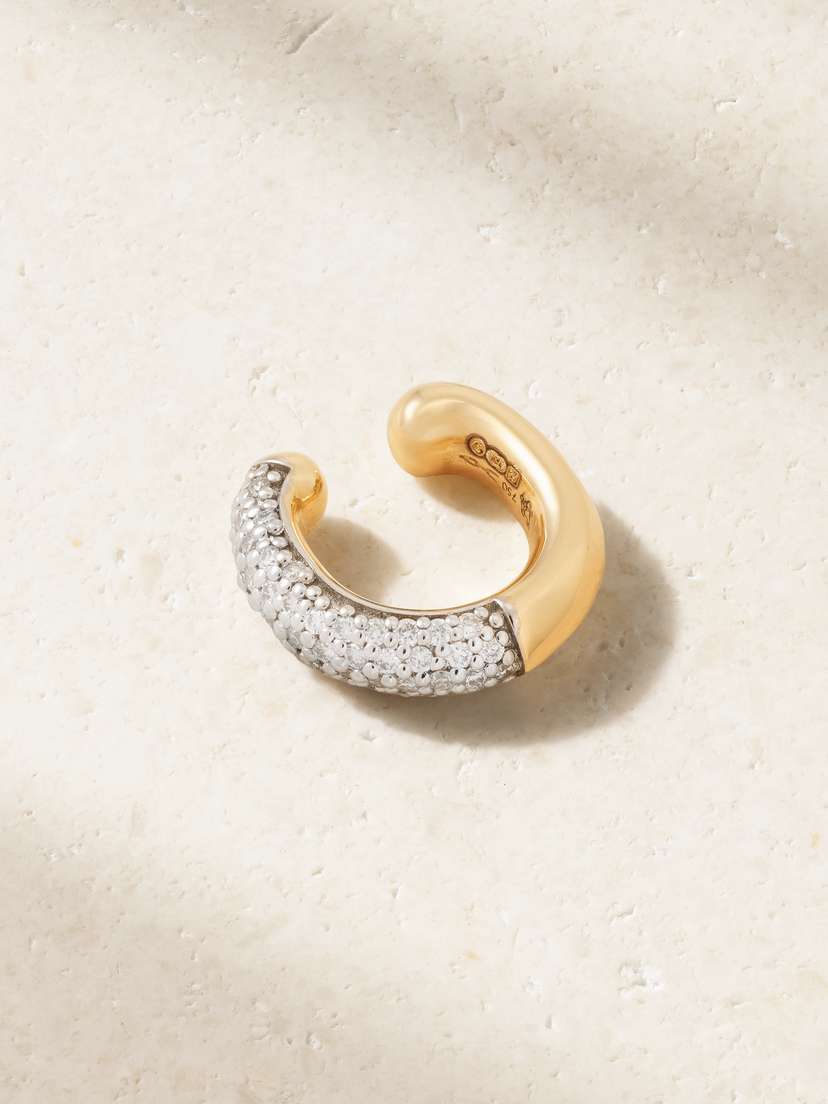 Uniform Object Shard 18-karat Gold Diamond Ear Cuff
