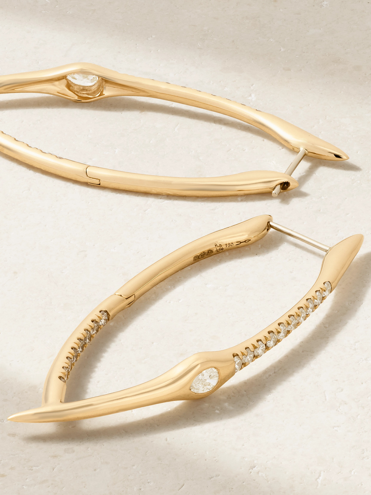 Uniform Object Axle 18-karat Gold Diamond Earrings In Gold