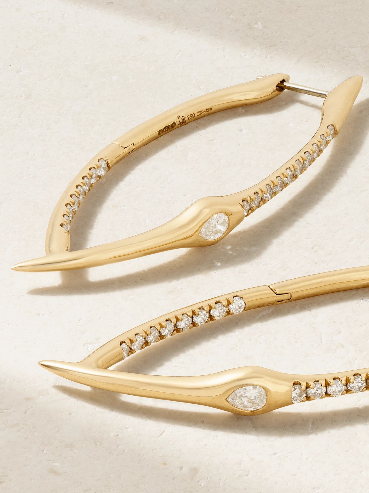 Uniform Object Axle 18-karat Gold Diamond Earrings In Gold