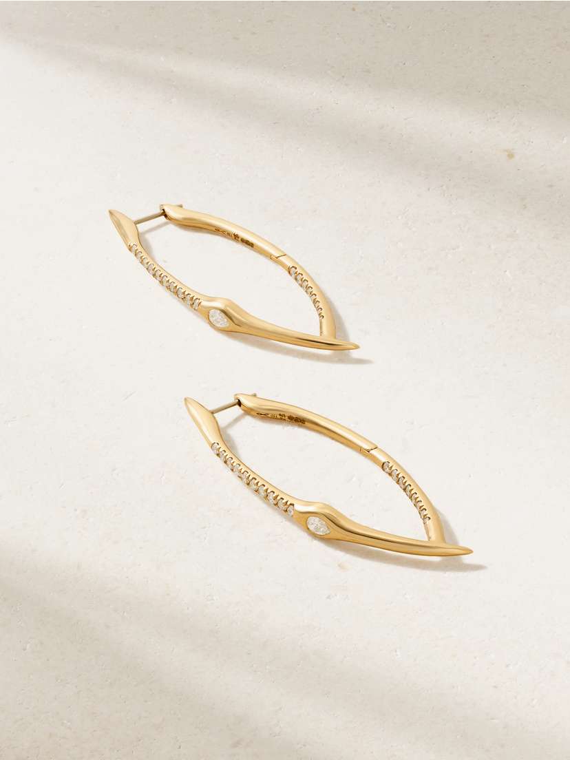 Uniform Object Axle 18-karat Gold Diamond Earrings