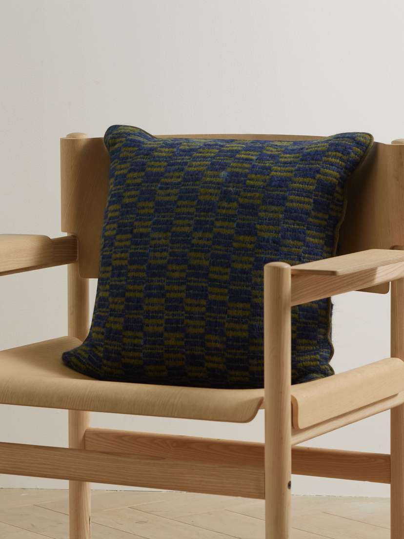 Soho Home Claudius Checked Alpaca-blend Jacquard Cushion