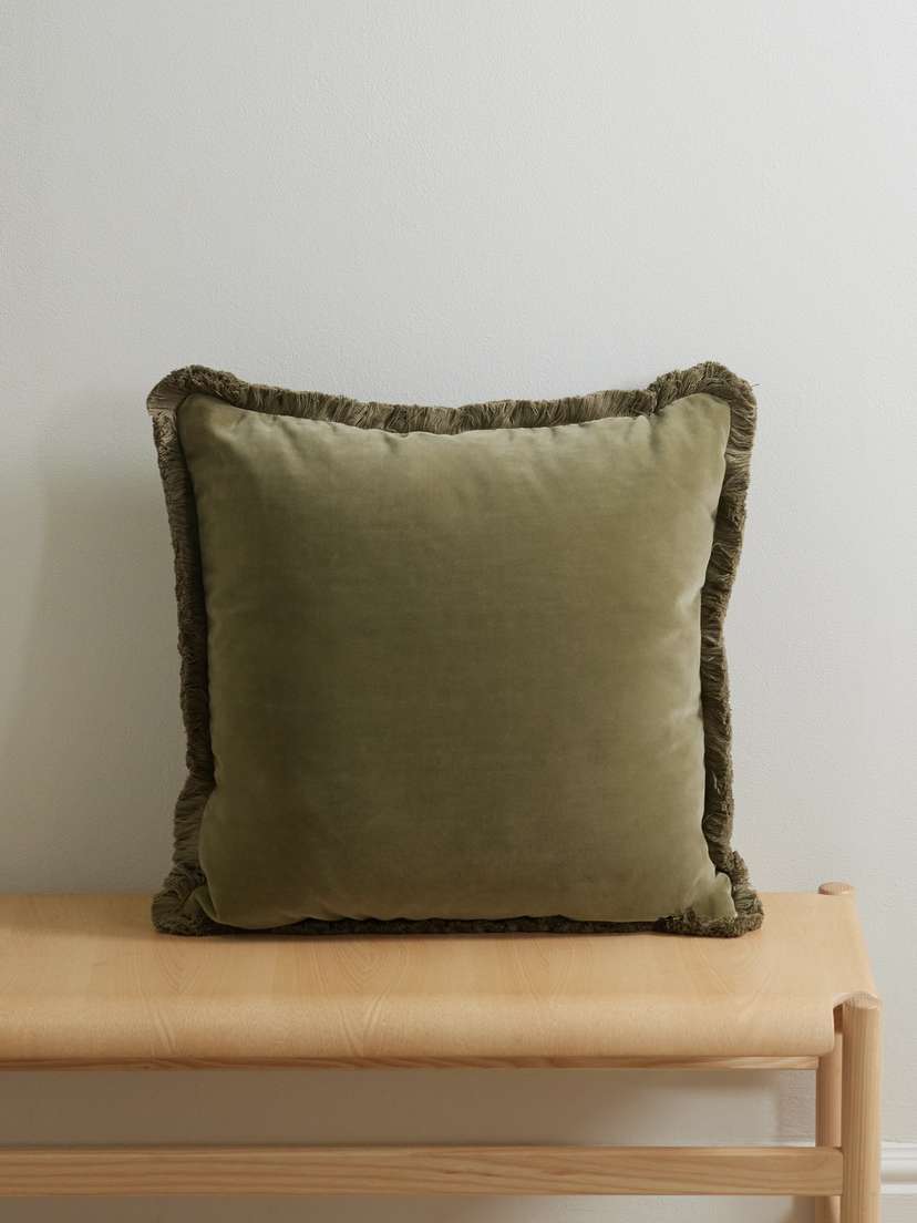 Soho Home Margeaux Fringed Cotton-blend Velvet Pillow