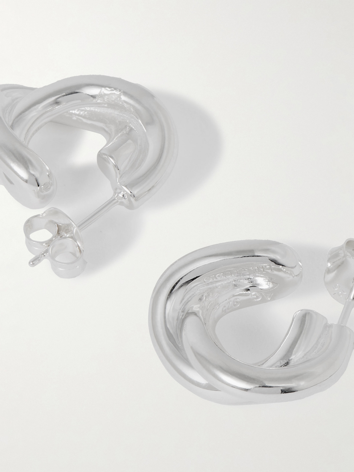 Lie Studio The Diana Sterling Silver Hoop Earrings In Silver