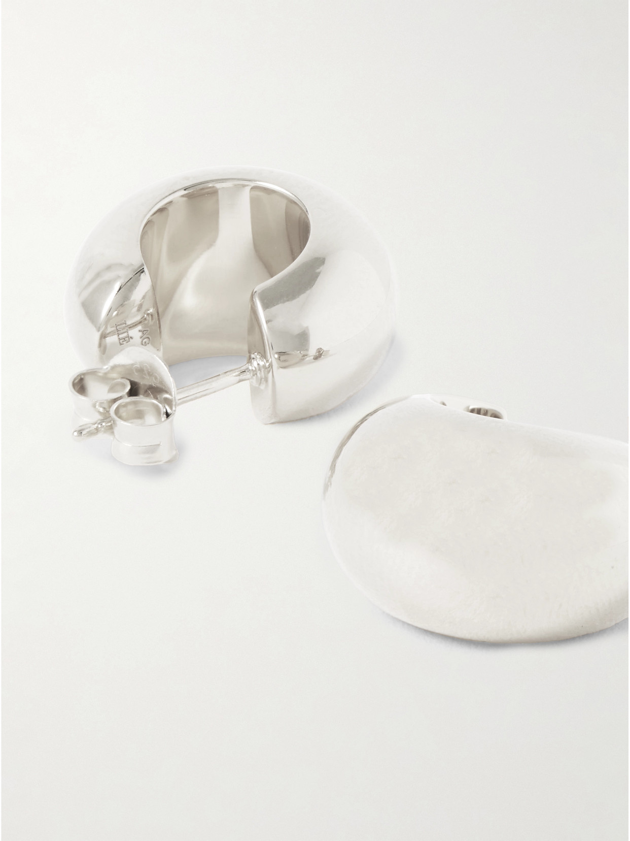 Lie Studio The Simone Silver Hoop Earrings In Silver