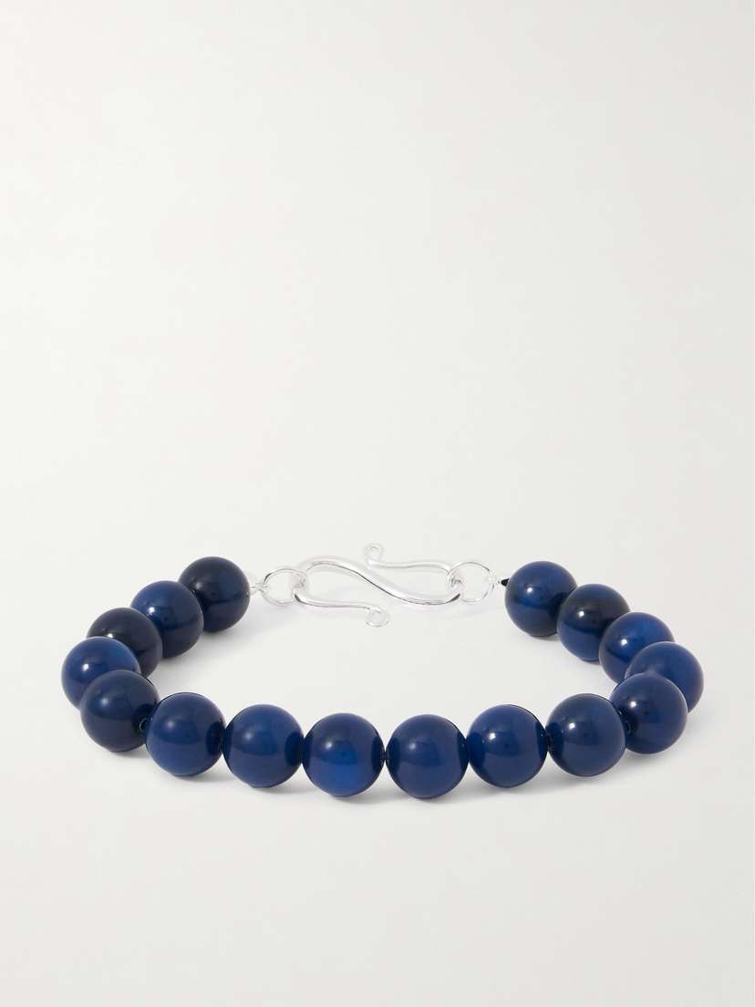 LIÉ STUDIO The Mary Silver Blue Jade Bracelet